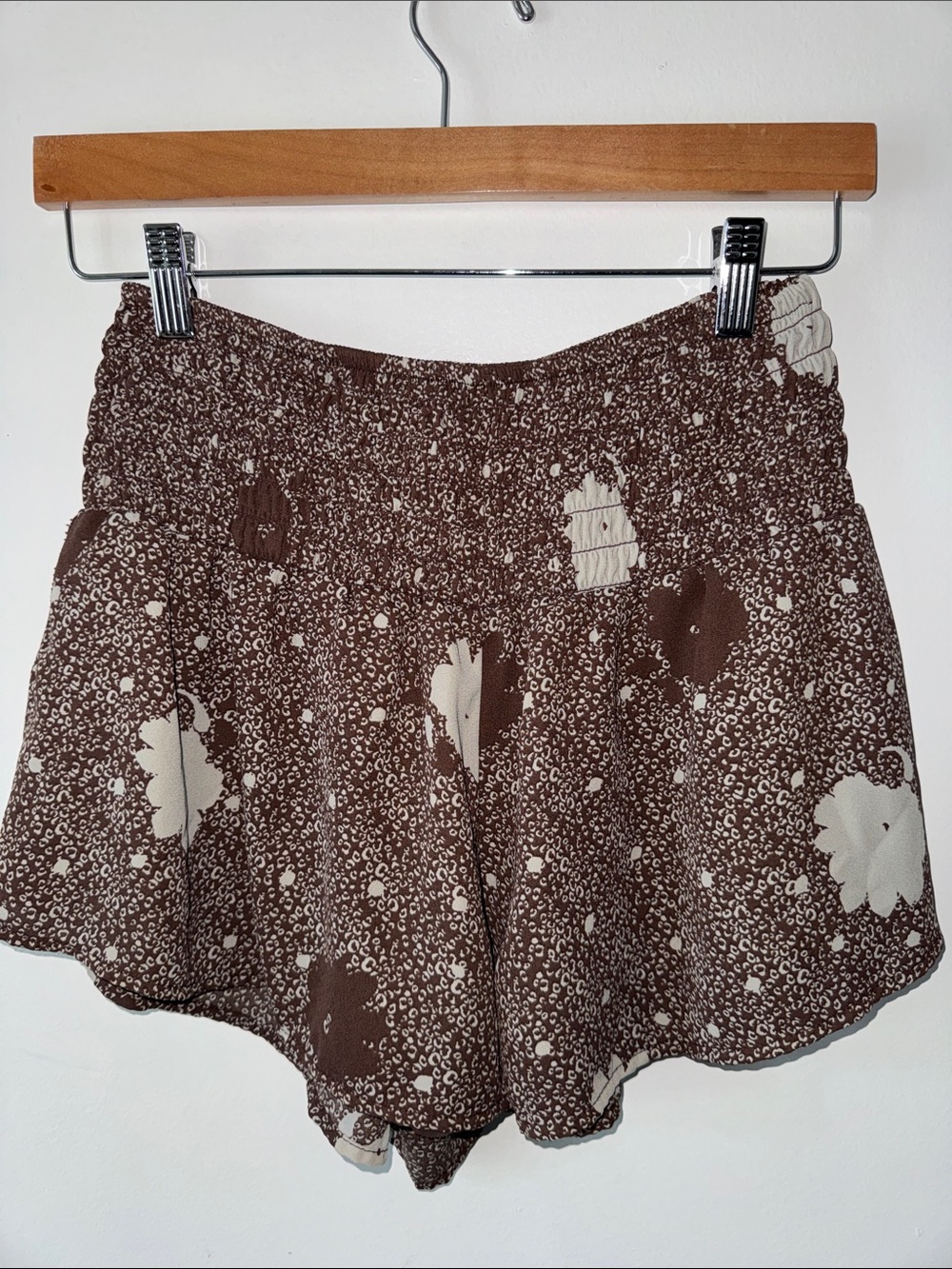 Sienna Sky Brown Floral Smocked Waist Women’s Shorts